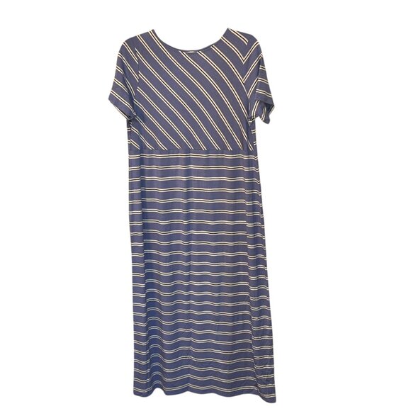 J. Jill Multi Directional Stripe Short Sleeve Maxi Dress 1X Summer Sheath NWT - Picture 1 of 9